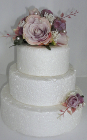Vintage Pink Rose Cake Topper & Small Tier Spray